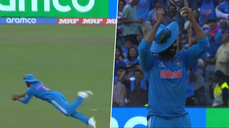 Ravindra Jadeja Signals to India's Fielding Coach T Dilip for 'Best Fielder' Medal After Taking Stunning Catch During IND vs BAN CWC 2023 Match, Video Goes Viral!