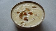 How To Make Kheer for Kojagiri Purnima 2023? Watch Easy Recipe Video To Make Special Kheer for the Festival on Sharad Purnima