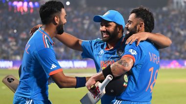 Rohit Sharma Hugs Virat Kohli and KL Rahul After India Beat Bangladesh by Seven Wickets in ICC Cricket World Cup 2023, Video Goes Viral!