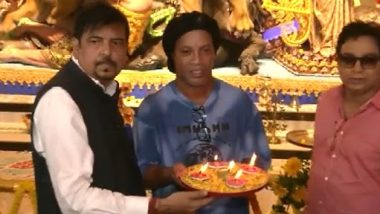 Durga Puja 2023: Brazilian Football Legend Ronaldinho Inaugurates Sreebhumi Pandal in Kolkata
