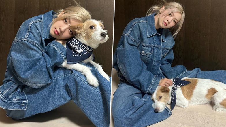 BLACKPINK’s Rosé Looks Fab in Baggy Denim-On-Denim Look, K-Pop Idol Poses With Pet Dog in Latest Pics