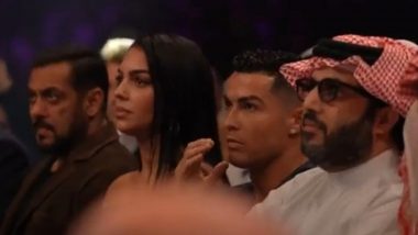 Salman Khan Sits Next To Cristiano Ronaldo and His Girlfriend Georgina Rodriguez, Enjoys Tyson Fury vs Francis Ngannou MMA Match in Saudi Arabia (Watch Viral Video)