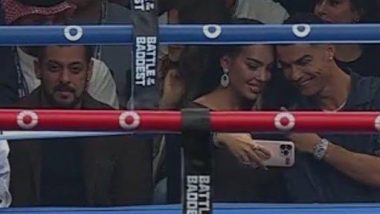 Cristiano Ronaldo, Salman Khan Spotted Seated Next to Each Other During Tyson Fury Vs Francis Ngannou Boxing Fight in Saudi Arabia, Pic Goes Viral