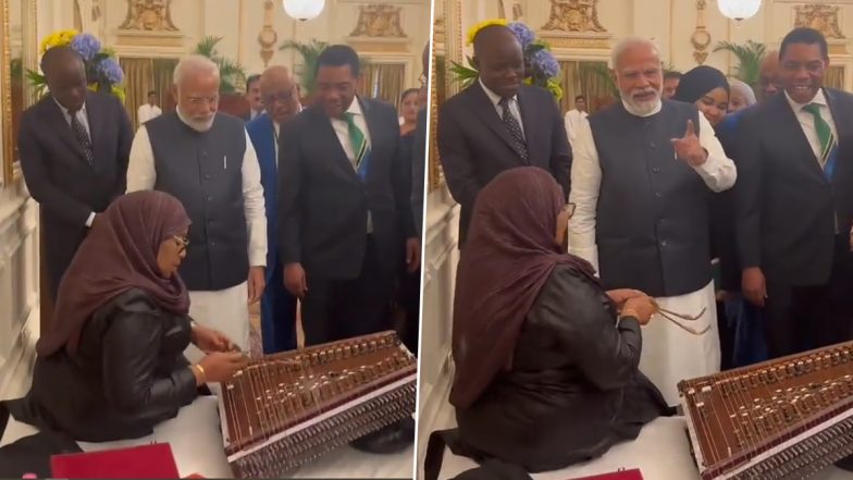 Samia Suluhu Hassan Plays Santoor Video: Tanzanian President Tries Playing Musical Instrument As PM Narendra Modi Guides Her