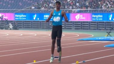 Solairaj Dharmaraj Wins Gold Medal in Men’s Long Jump T-64 Event at Asian Para Games 2023, Sets New Record