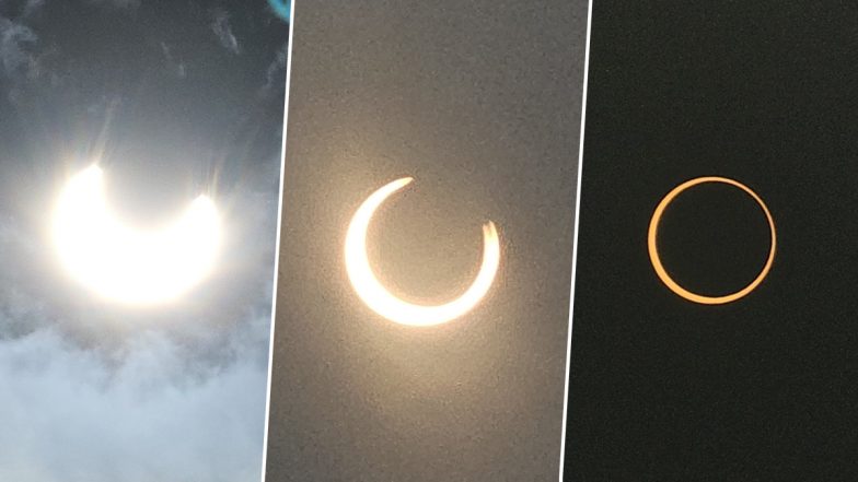 Solar Eclipse 2023 Photos and Videos: 'Ring of Fire' Annular Solar Eclipse Observed in Different Parts of US, Residents Share Pics and Clips of Spectacular Celestial Event