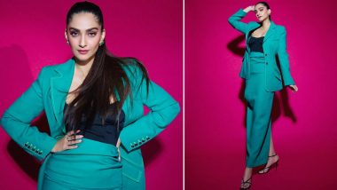 Sonam Kapoor Oozes Glam in Black Bralette, Blazer and Chic Pencil Skirt (See Pics)