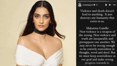 Sonam Kapoor Shares Gigi Hadid's Post, Condemns Attack on Israel; Actor Says 'Violence and Death Lead to Destroy Humanity'
