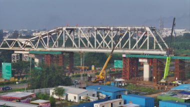 Gujarat: First Steel Bridge for Mumbai-Ahmedabad High-Speed Rail Corridor Erected in Surat (See Pics)