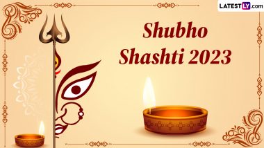 Subho Sasthi 2023 Images & Durga Puja HD Wallpapers for Free Download Online: Wish Happy Maha Sasthi With WhatsApp Messages, Greetings and SMS to Loved Ones