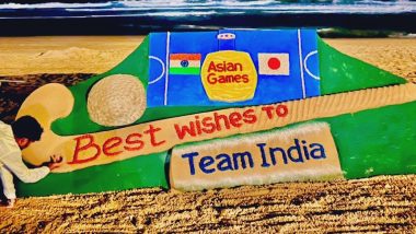 Asian Games 2023 Sand Art For Indian Hockey Team: Sudarsan Pattnaik Dedicates Sculpture to Team India Ahead of Final Match Against Japan (See Pic)