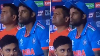 Suryakumar Yadav’s Expression After Being Spotted on Camera While Eating During IND vs AUS CWC 2023 Match Goes Viral, Fans Come Up With Hilarious Reactions! (Watch Video)