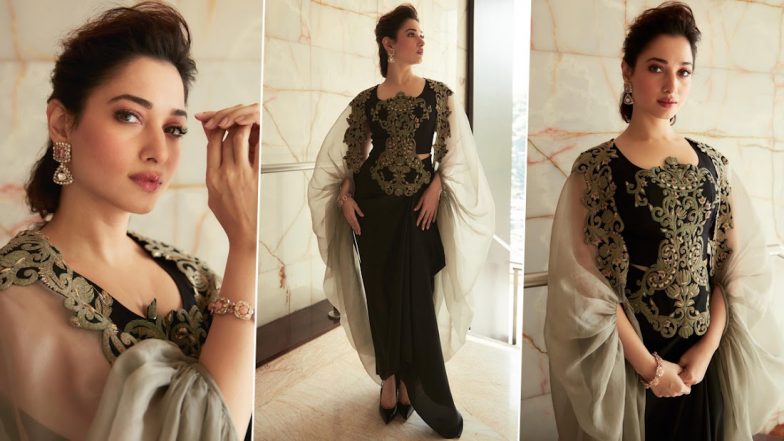 Tamannaah Bhatia Exudes Elegance in Stunning Black Ethnic Gown (See Pics)