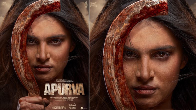 Apurva: Tara Sutaria’s First Look From Nikhil Nagesh Bhat Directorial Unveiled! Film to Premiere on Disney+ Hotstar on November 15 (View Poster)