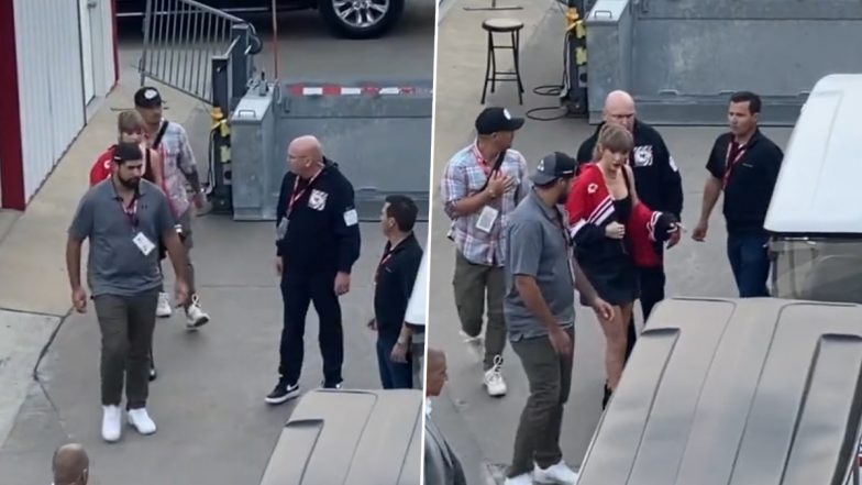 Taylor Swift Arrives at the Chiefs vs Broncos Game To Cheer for Rumored Beau Travis Kelce (Watch Video)