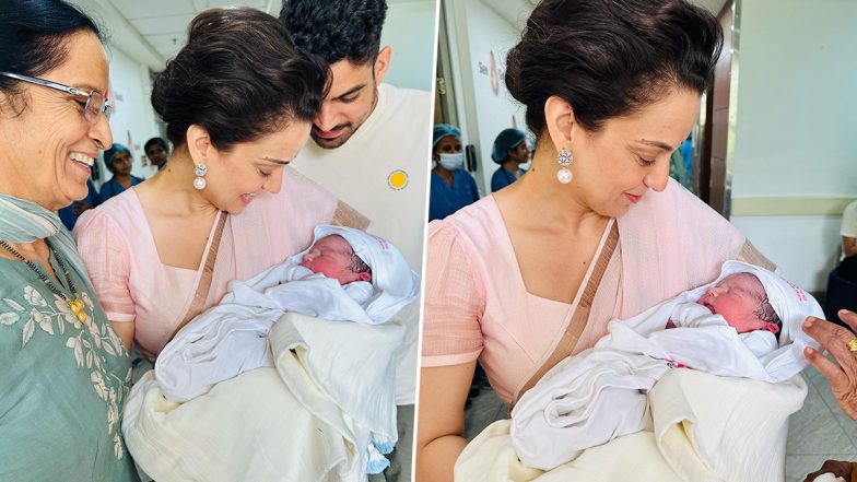 Kangana Ranaut Becomes an Aunt! Tejas Actress Shares Pic of Her Newborn Nephew and Reveals His Name on Social Media