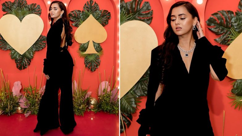 Tejasswi Prakash Amps Up Style Quotient in Black Backless Blazer Suit With a Plunging Neckline (See Pics)