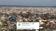Horrifying Visual of Water Body Completely Filled With Trash Surfaces Online, Netizens React to the Concerning Viral Video (Watch)