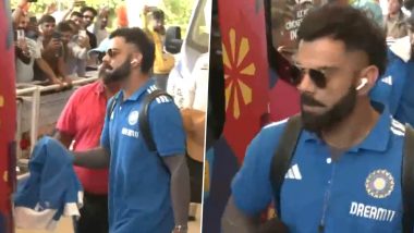 IND vs NZ ICC Cricket World Cup 2023: Unbeaten Team India Arrives in Dharamshala Ahead of New Zealand Match