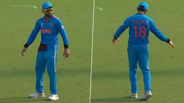Virat Kohli Shows His Dance Moves During Drinks Break of IND vs AUS ICC Cricket World Cup 2023 Clash, Video Goes Viral!