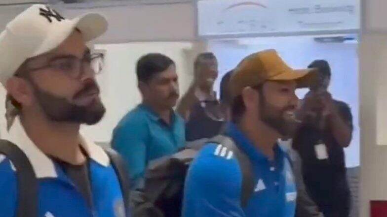 Rohit Sharma, Virat Kohli and Other Indian Cricketers Arrive In Pune Ahead of IND vs BAN ICC Cricket World Cup 2023 Match (Watch Video)