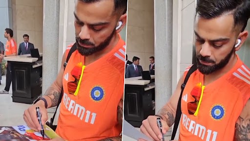 Virat Kohli Gives Autograph To Fans in Chennai After Training Session Ahead of IND vs AUS ICC World Cup 2023 Clash (Watch Video)