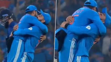 Virat Kohli Hugs, Lifts Up Rohit Sharma To Celebrate After Mohammed Shami Dismisses Moeen Ali During IND vs ENG CWC 2023 Match (Watch Video)