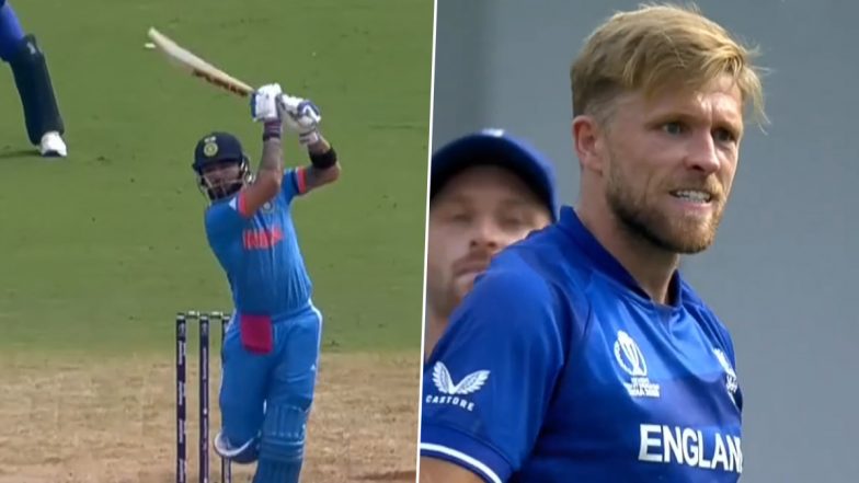 Virat Kohli Wicket Video: Watch David Willey Dismiss India’s Star Batter for a Duck During IND vs ENG ICC Cricket World Cup 2023 Match