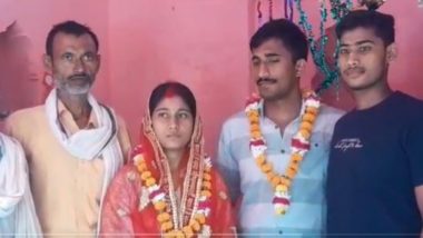 Indian Army Jawan Takes Kanpur Dehat Police Help To Marry Woman of His Choice Inside Police Station (Watch Video)