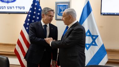Israel-Palestine Conflict: Israeli PM Benjamin Netanyahu Thanks Antony Blinken for US Support, Says ‘Barbarians of Hamas’ Must Be Crushed