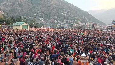 International Kullu Dussehra 2023: Himachal Pradesh Governor Shiv Pratap Shukla Inaugurates Week-Long Dussehra Festival at Rath Maidan (Watch Videos)