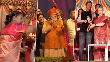 Ravan Dahan 2023: President Droupadi Murmu, PM Narendra Modi, Congress Leader Sonia Gandhi Attend Dussehra Festivities in Delhi (See Pics and Videos)