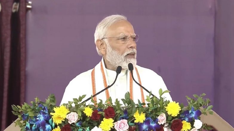 PM Narendra Modi Lays Foundation Stone, Inaugurates Development Projects Worth Rs 5800 Crores in Gujarat’s Mehsana (Watch Videos)