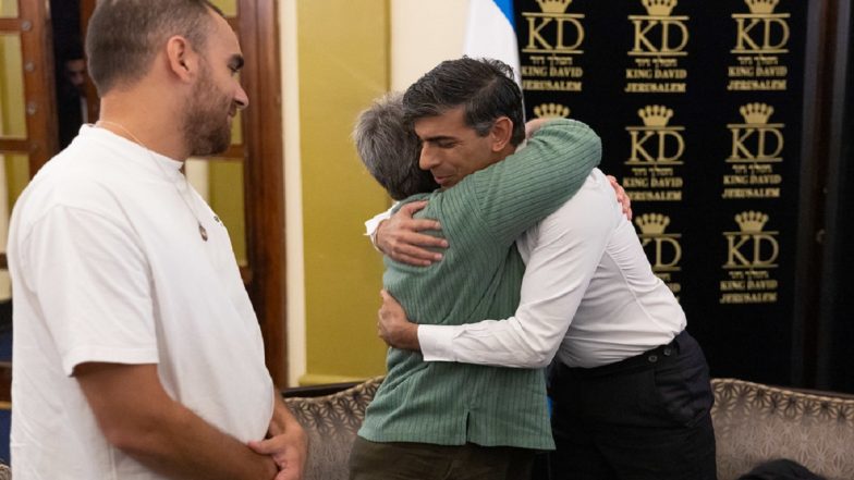 Rishi Sunak in Israel: UK PM Meets Victims' Families, Says 'Determined to Secure Release of Hostages Taken by Hamas' (Watch Video)