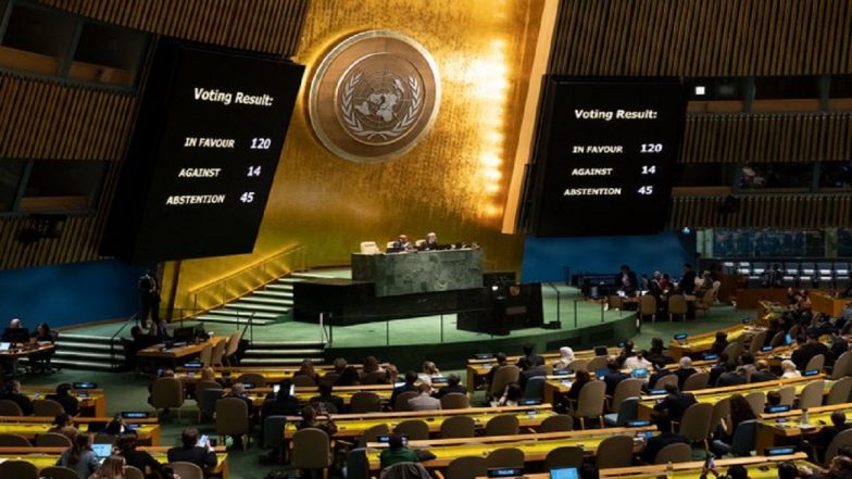 Israel-Hamas War: Tel Aviv Rejects UNGA's Call for Ceasefire as It Intends to Eliminate Hamas 'Just as World Dealt With Nazis and ISIS'
