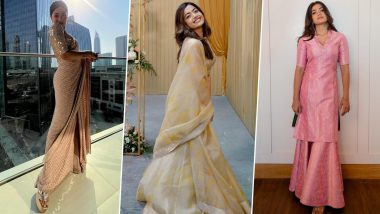 Bhai Dooj 2023: Check Out Rashmika Mandanna's Traditional Looks for Your Celebration!