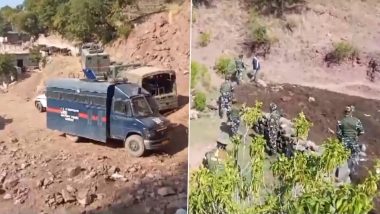 Jammu and Kashmir: Encounter Breaks Out Between Terrorists and Joint Forces of Army and Police in Rajouri District (Watch Video)