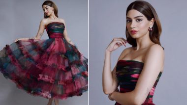Khushi Kapoor Radiates Modern Princess Vibes in a Stunning Off-Shoulder Printed Midi Dress (View Pics)