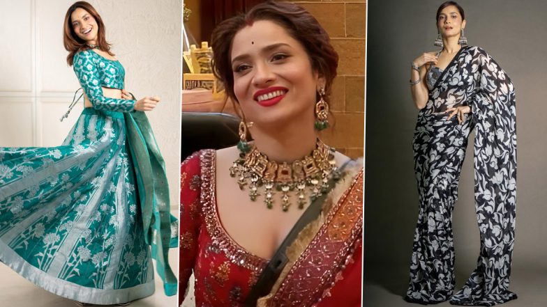 Bigg Boss 17: Ankita Lokhande Redefines Glamour With Her Fashionable Traditional Looks – Check Out Her Style Statement From the Reality Show