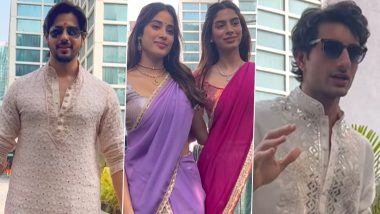 Sidharth Malhotra, Janhvi, Khushi Kapoor, Ibrahim Ali Khan and Others Attend Dharma’s Dhanteras Puja in Mumbai (Watch Videos)