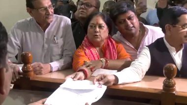 Rajasthan Assembly Elections 2023: Vasundhara Raje Files Nomination From Jhalarpatan, Says Not Going Anywhere (Watch Video)