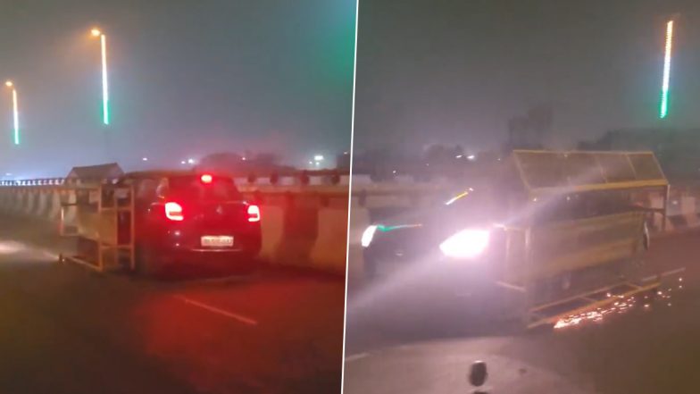 Delhi Police Book Driver After Video Of Car Dragging Barricade on Barapullah Flyover Goes Viral