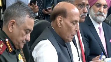 India, US Increasingly in Agreement on Strategic Issues, Countering China’s Aggression, Says Rajnath Singh at 2+2 Ministerial Dialogue (Watch Video)