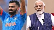PM Narendra Modi Congratulates Virat Kohli for Scoring His 50th ODI Hundred During IND vs NZ ICC Cricket World Cup 2023 Semifinal, Says &lsquo;Remarkable Milestone Is Testament to Enduring Dedication and Exceptional Talent&rsquo;