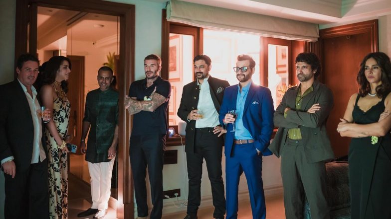 Anand Ahuja Shares Inside Pics From David Beckham's Welcome Party; See Photos of the Legendary Footballer Watching IND vs NZ Semi-Finals With Farhan Akhtar, Sanjay Kapoor and Others