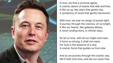 Elon Musk Asks ChatGPT Rival Grok To Write Poem About Love, Here's What xAI Chatbot Produced in Response