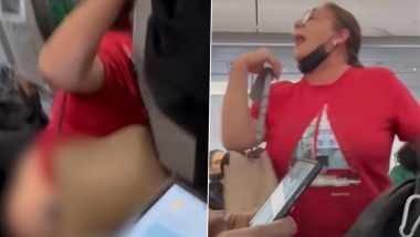 'I Gotta Go Pee': Woman Removes Pant in Front of Passengers on US Flight, Threatens to Urinate in Plane Aisle; Video Goes Viral