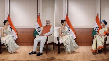 Kangana Ranaut Engages in a Fascinating Chat With AI Version of PM Modi, Indira Gandhi at Pradhanmantri Sangrahalaya in Delhi (View Pics)