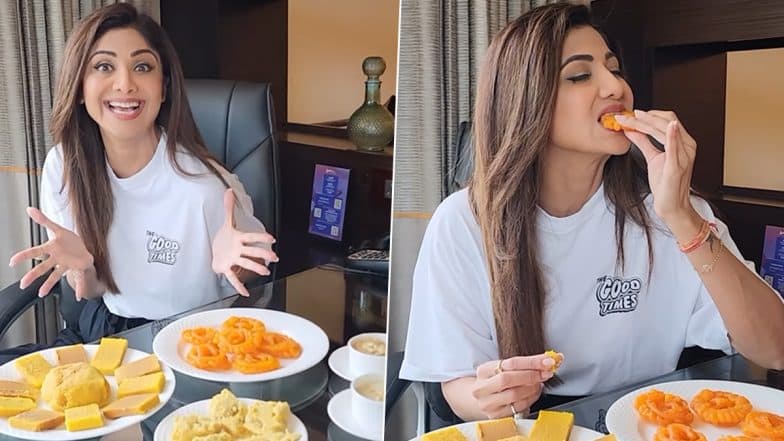 Shilpa Shetty Kundra Enjoys Sweet 'Sunday Binge' As She Gorges on 'Mysore  Pak' in Mysore (Watch Video) | LatestLY