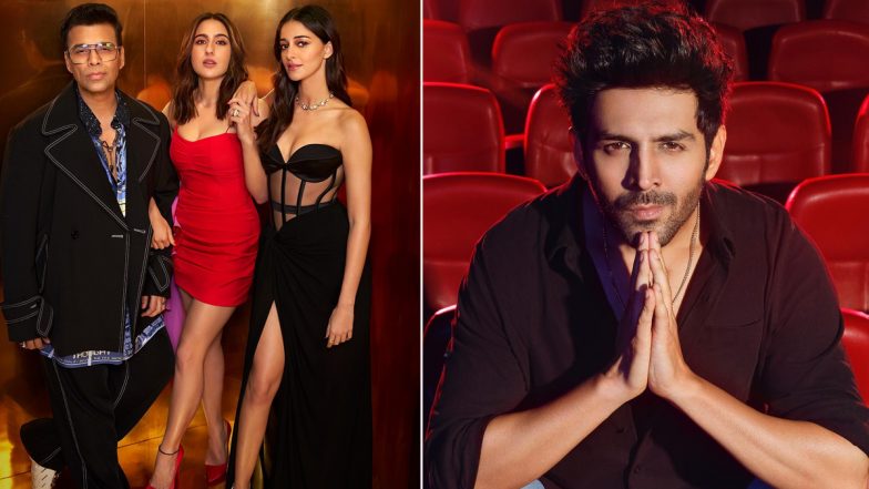 Koffee With Karan Season 8: Karan Johar Confirms Sara Ali Khan and Ananya Panday Have Dated Kartik Aaryan (Watch Video)